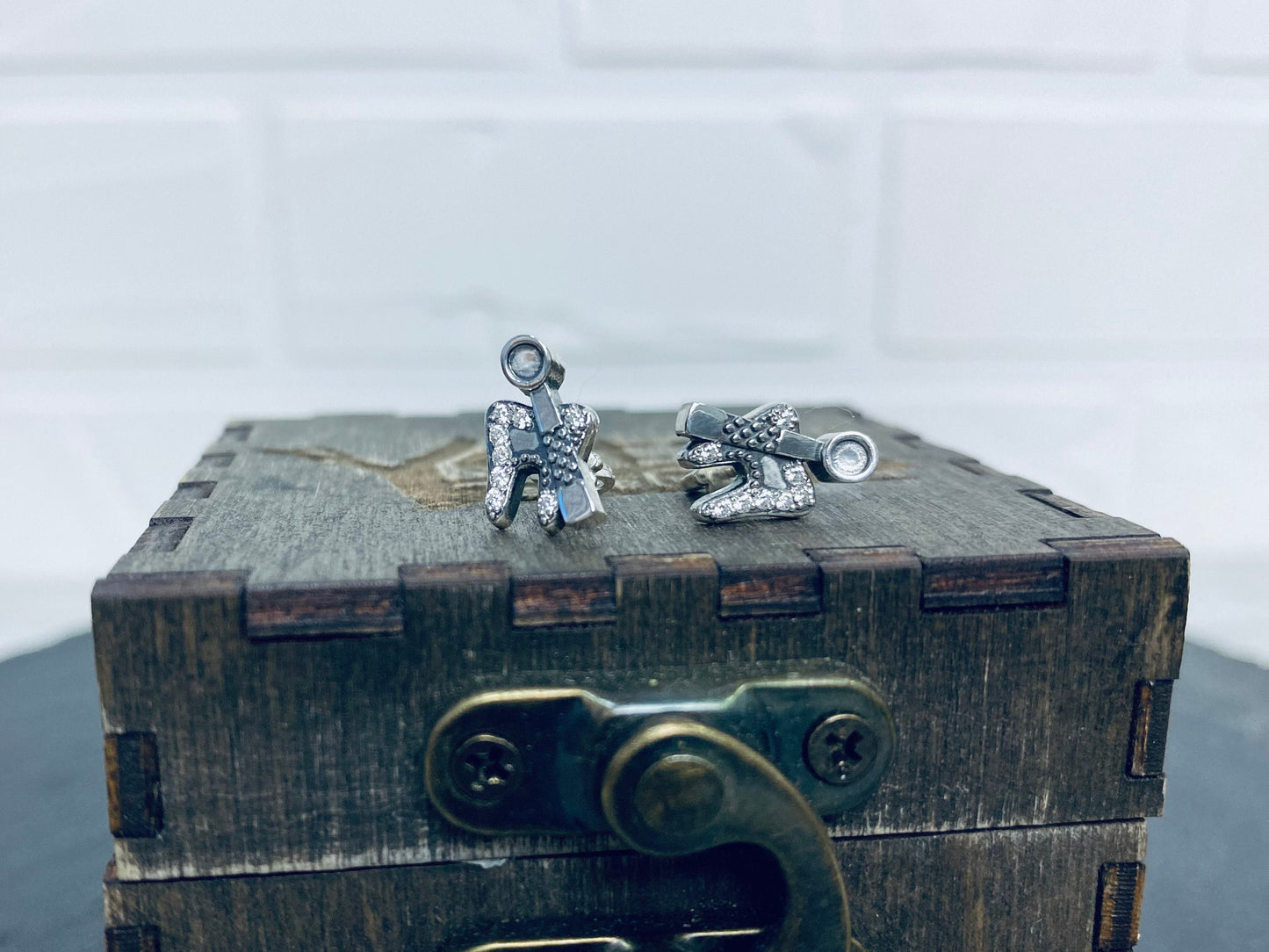 Tooth studs Gift for dentist Jewelry for doctor Silver Tooth with dental mirror jewelry earrings