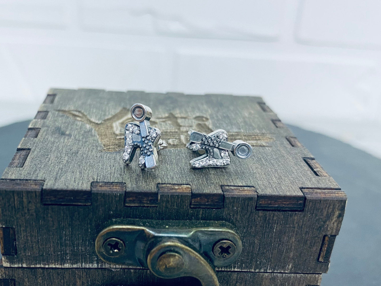 Tooth studs Gift for dentist Jewelry for doctor Silver Tooth with dental mirror jewelry earrings