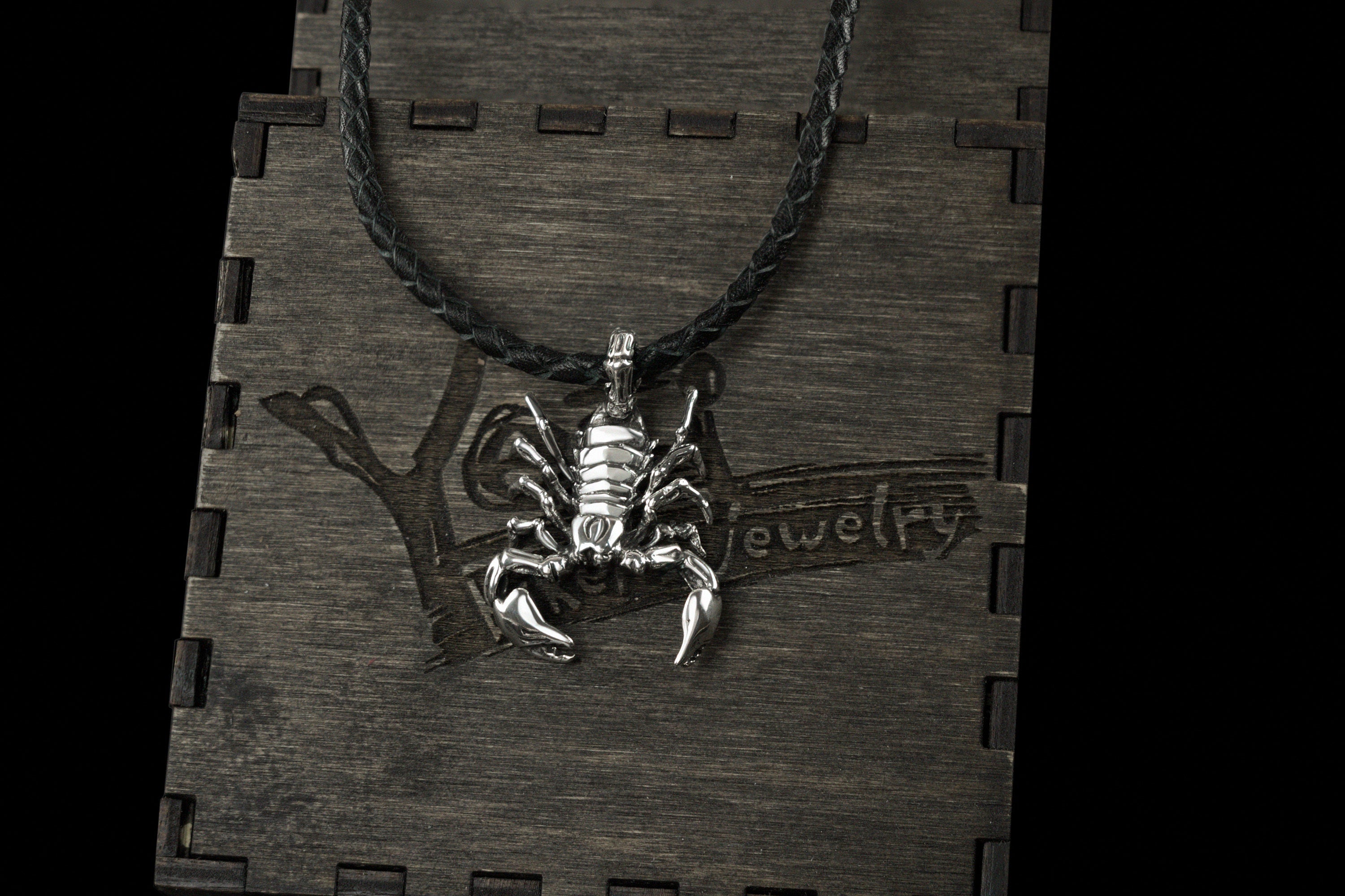 Silver scorpion pendant Oxidized Zodiac Scorpio Jewelry,