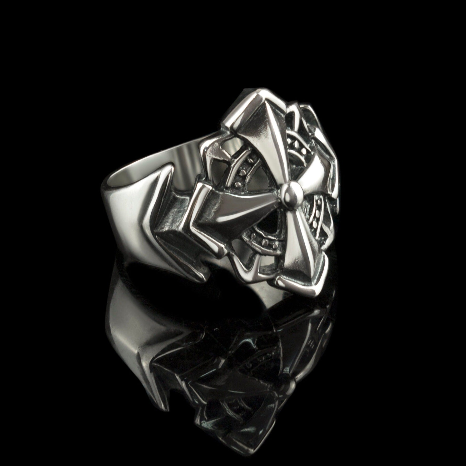 Cross ring 925 sterling silver Signet Cross Men's Ring Knights Templar Ring