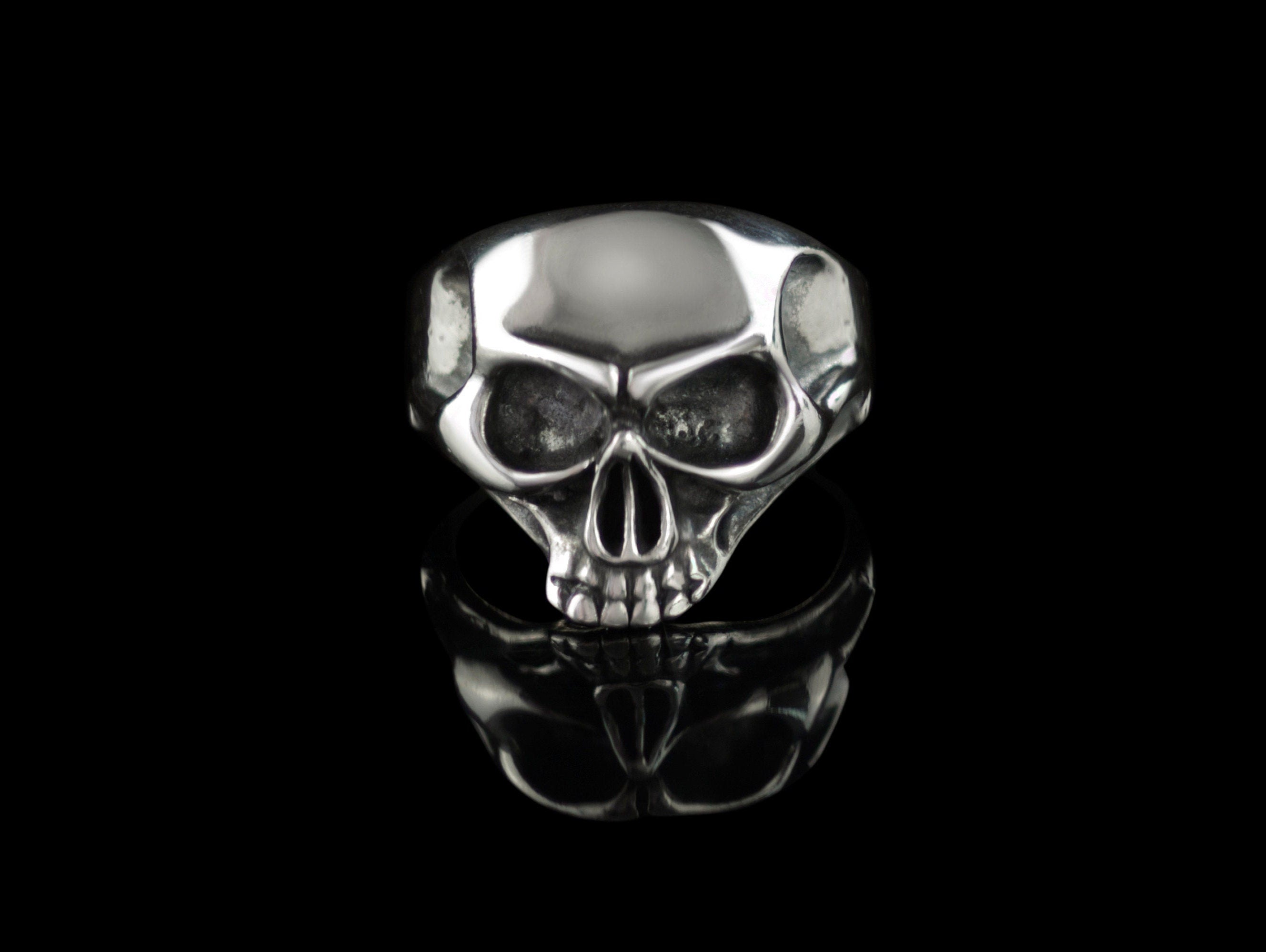 Silver skull ring Biker jewelry Skull jewelry Silver biker ring