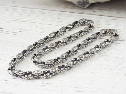 Heavy silver chain Biker chain Sterling silver 925 Brutal necklace Massive chain