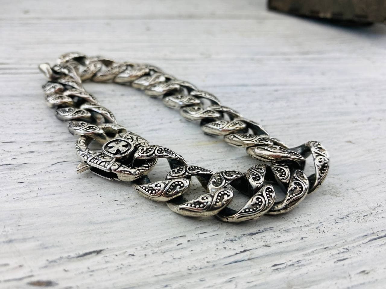 Men's silver bracelet  Cuban chain bracelet  Heavy silver bracelet 15mm