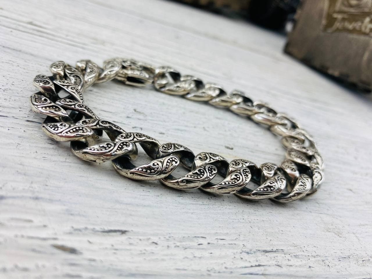 Men's silver bracelet  Cuban chain bracelet  Heavy silver bracelet 15mm