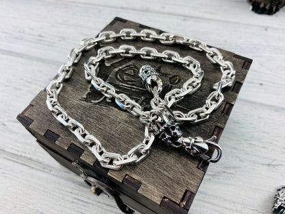 Anchor Chain Silver chain Skulls Heavy chain Oxidized chain silver chain Handmade silver jewelry