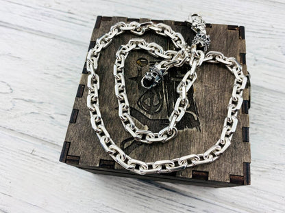 Anchor Chain Silver chain Skulls Heavy chain Oxidized chain silver chain Handmade silver jewelry