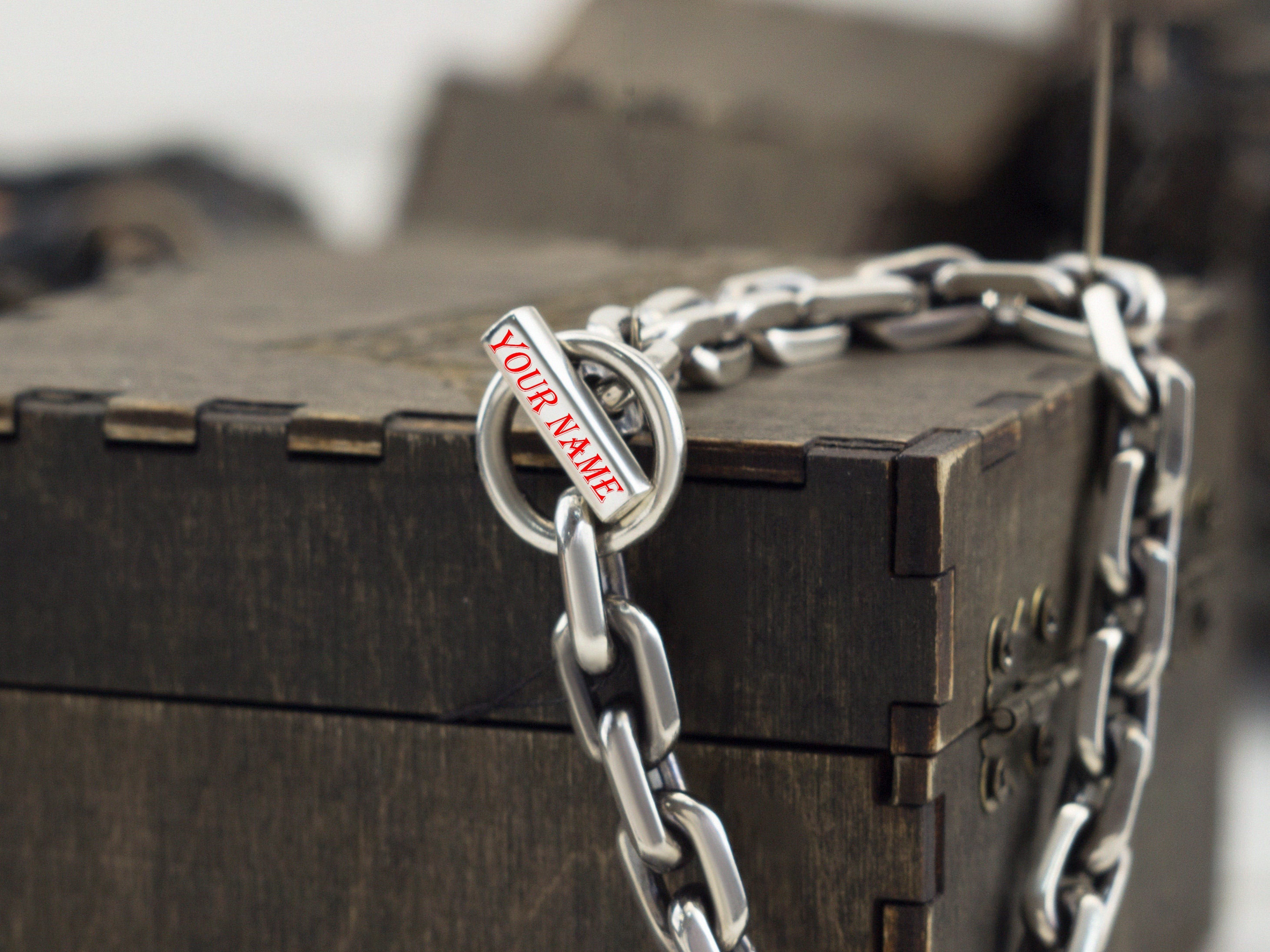 Anchor chain bracelet Sterling silver 925  bracelet anchor Men's bracelet  9 mm width  Silver bracelet with personalization