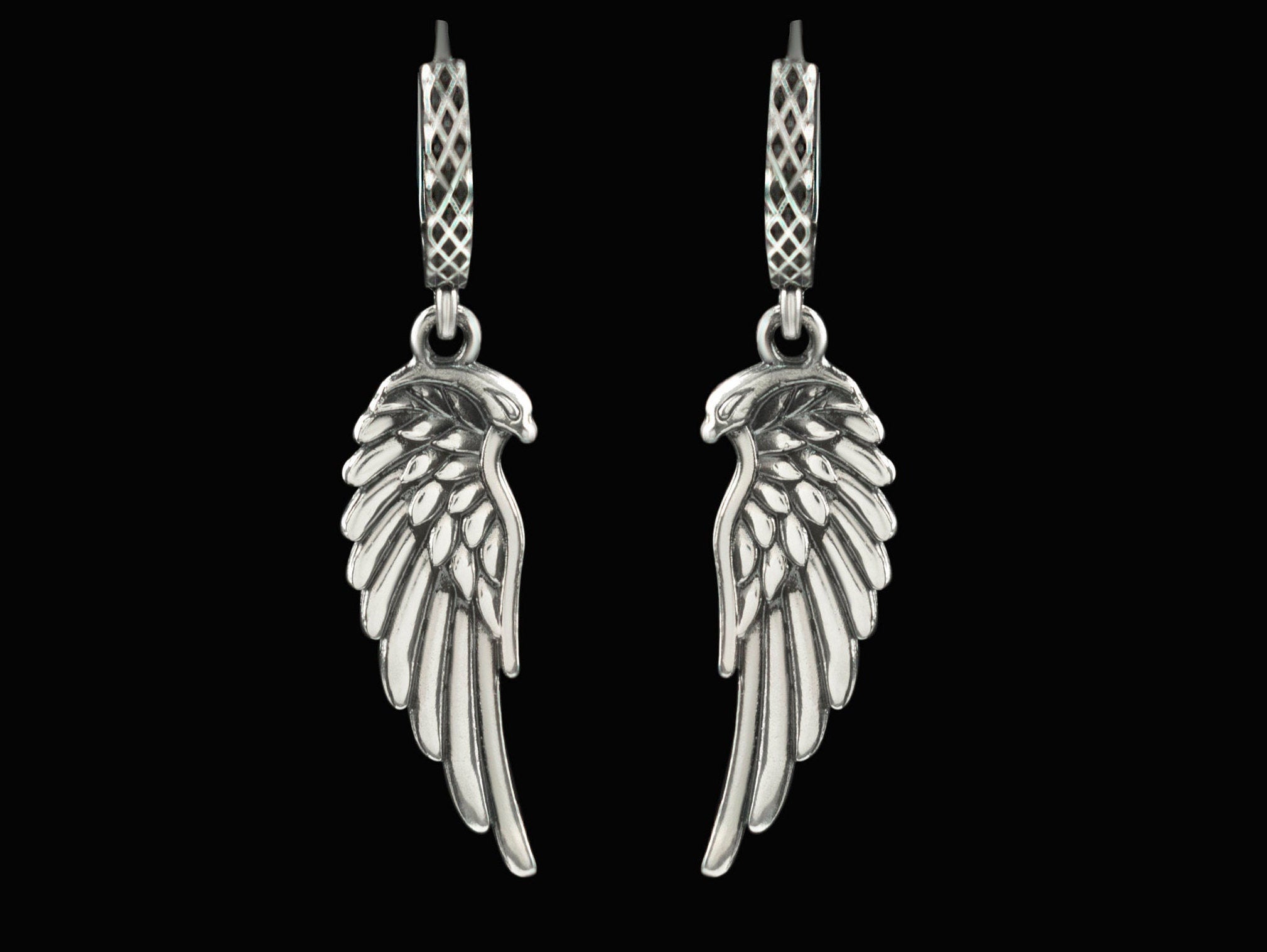 Women's  silver earrings Angel wings earrings  Women's drop earrings Universal silver jewelry