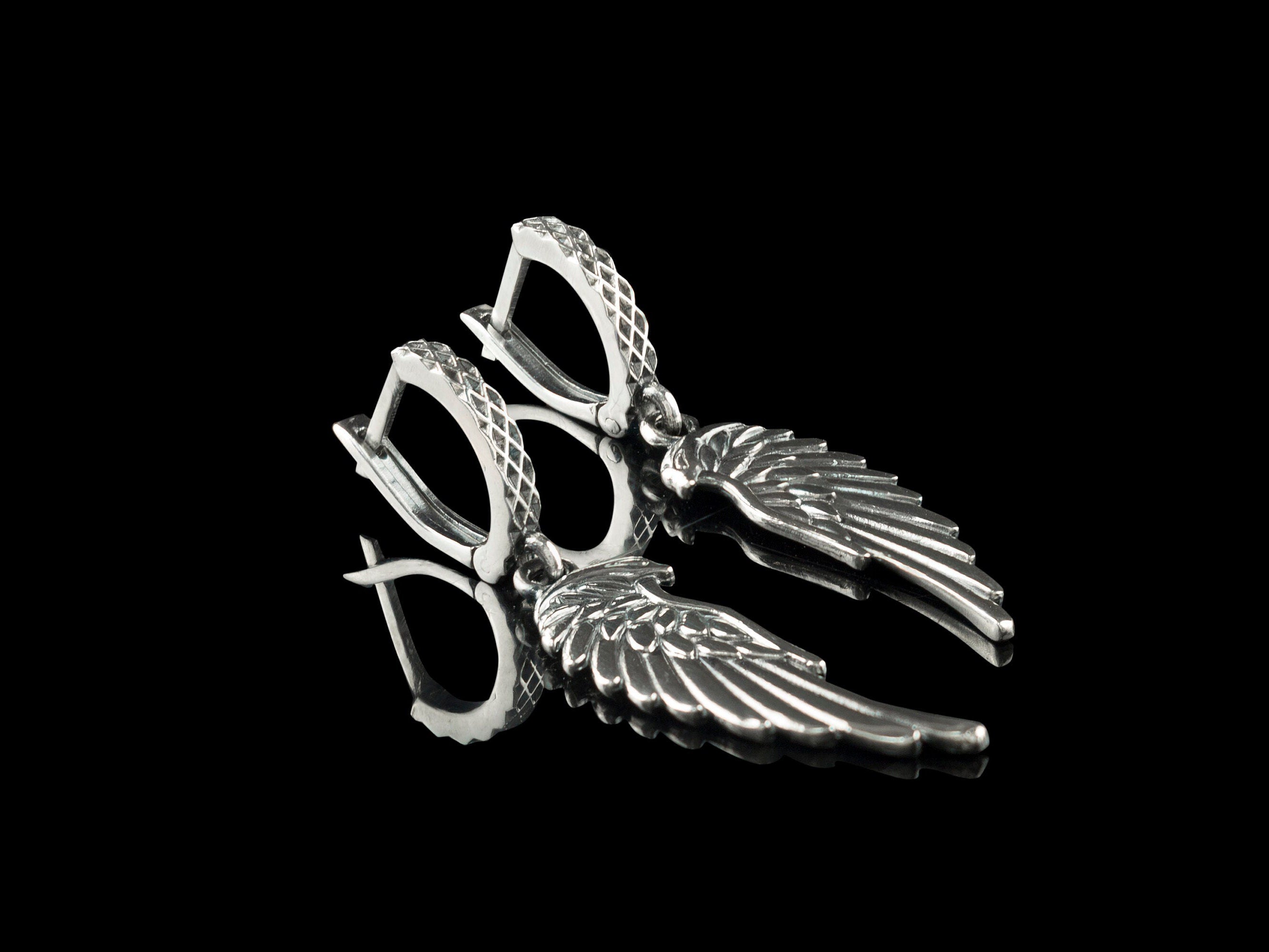 Women's  silver earrings Angel wings earrings  Women's drop earrings Universal silver jewelry