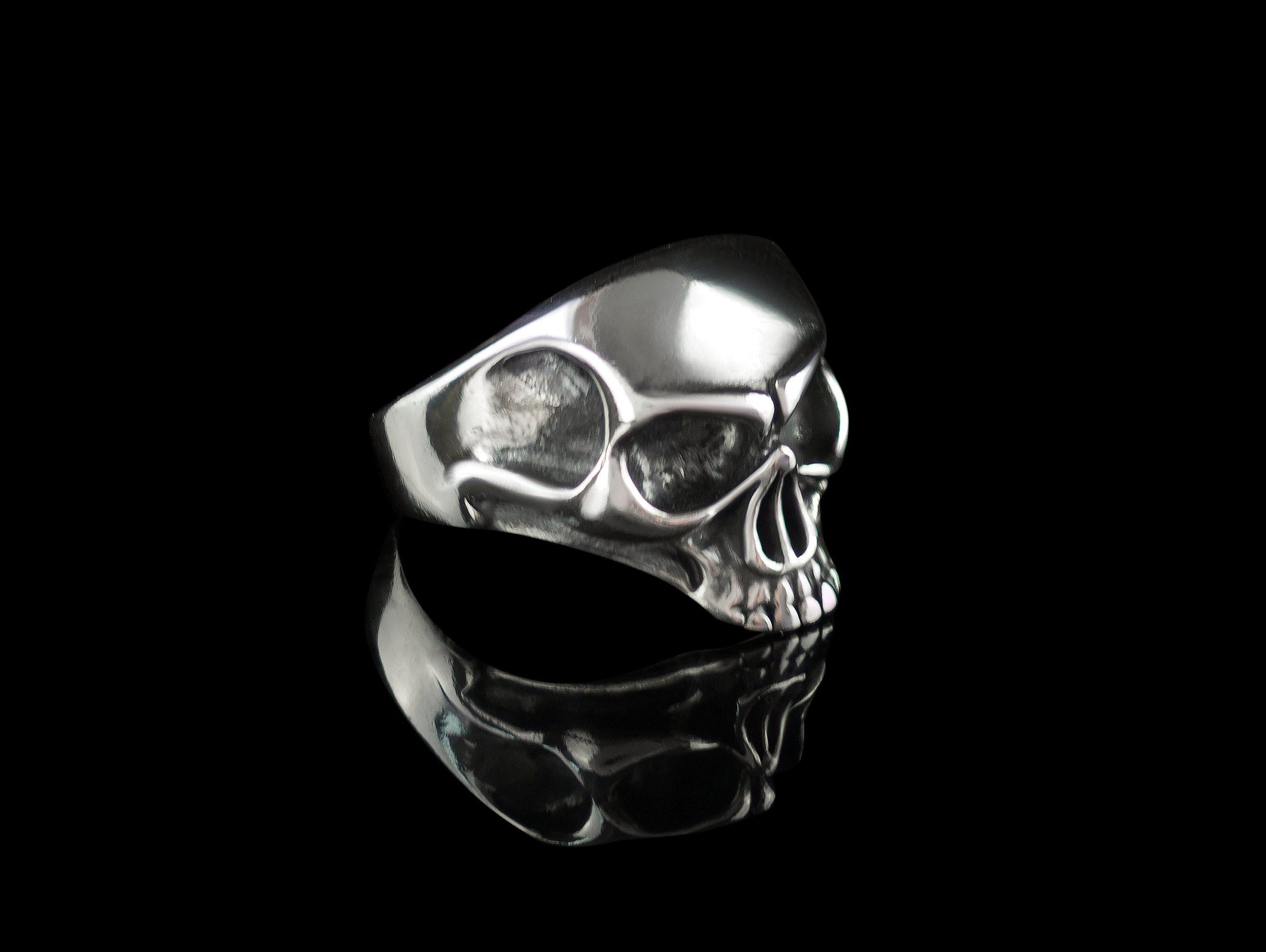 Silver skull ring Biker jewelry Skull jewelry Silver biker ring