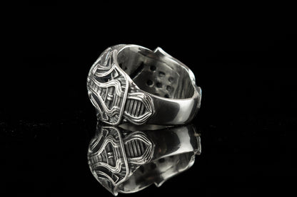 Huge silver skull ring Biker jewelry