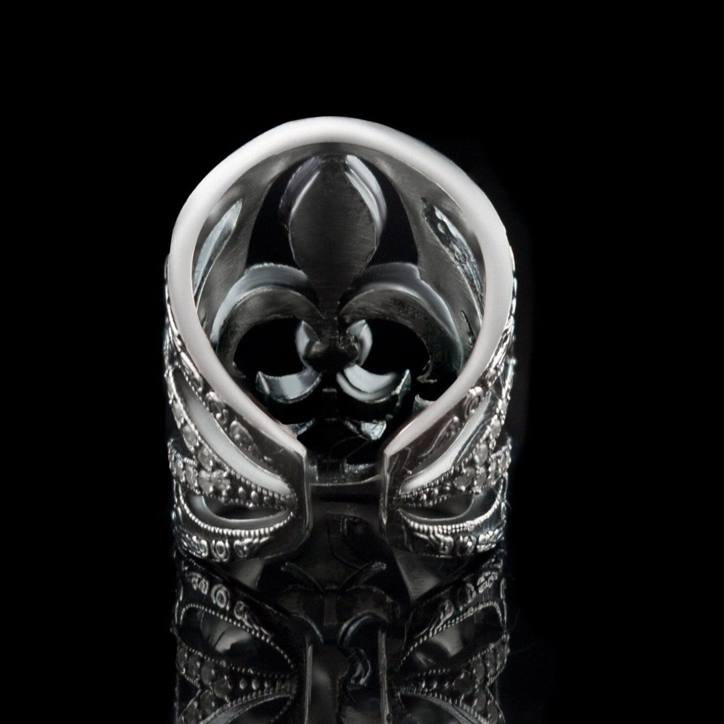 Fleur de Lis women's silver ring French lily ring Heraldic lily