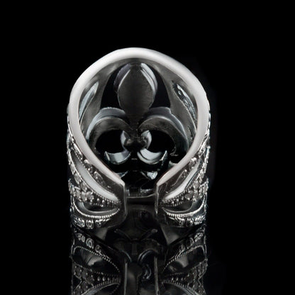 Fleur de Lis women's silver ring French lily ring Heraldic lily