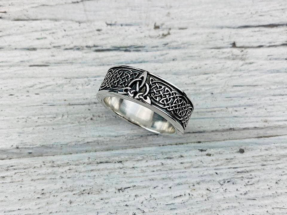 925 sterling silver Celtic ring Viking ring Celtic knot ring Silver Viking jewelry Trinity knot ring