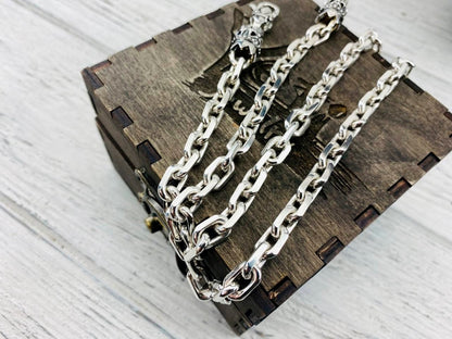 Anchor Chain Silver chain Skulls Heavy chain Oxidized chain silver chain Handmade silver jewelry