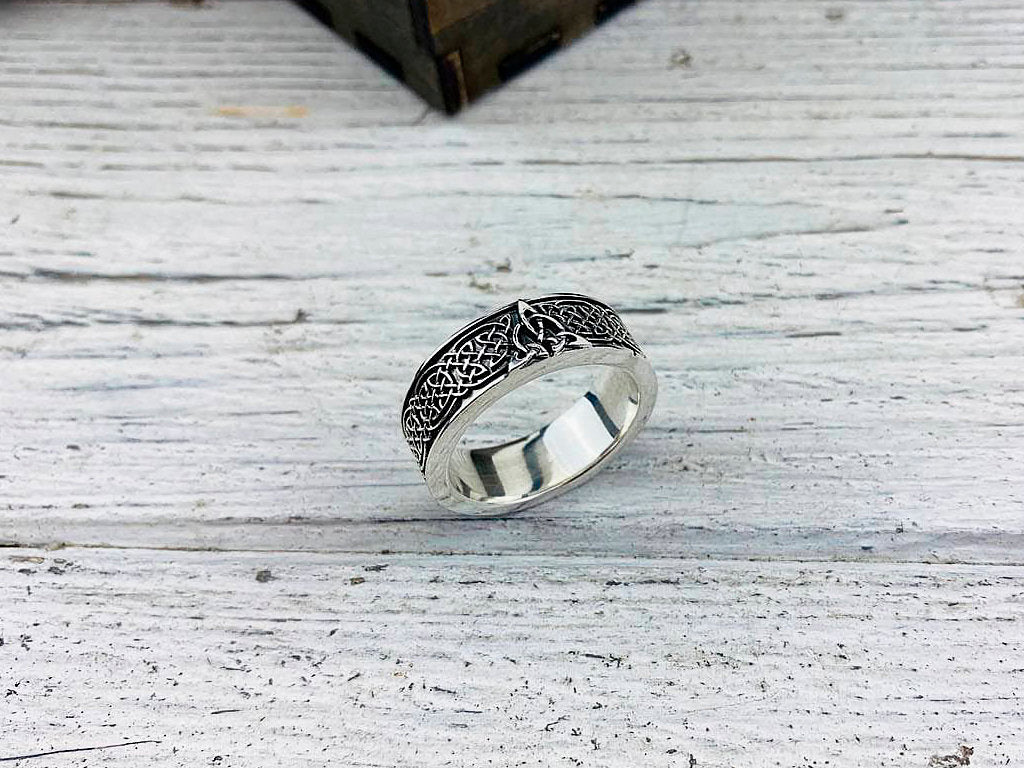 925 sterling silver Celtic ring Viking ring Celtic knot ring Silver Viking jewelry Trinity knot ring