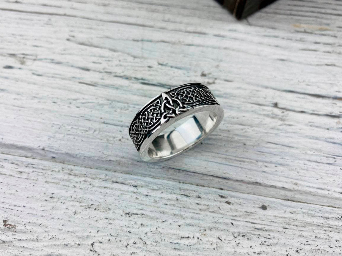 925 sterling silver Celtic ring Viking ring Celtic knot ring Silver Viking jewelry Trinity knot ring