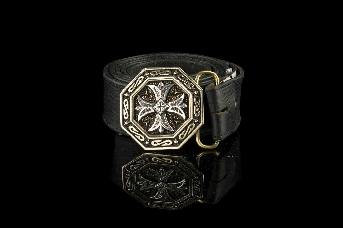 Maltese cross buckle jewelry bronze and  silver buckle Western belt buckle Medieval Cross
