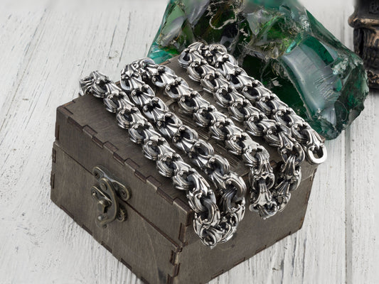 Huge silver chain Men silver chain  Heavy chain 12 mm width Biker jewelry