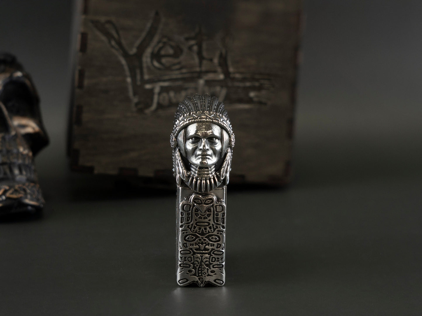 Silver lighter Indian Chief Zippo Lighter Motorcycle Indian Lighter Gift for biker