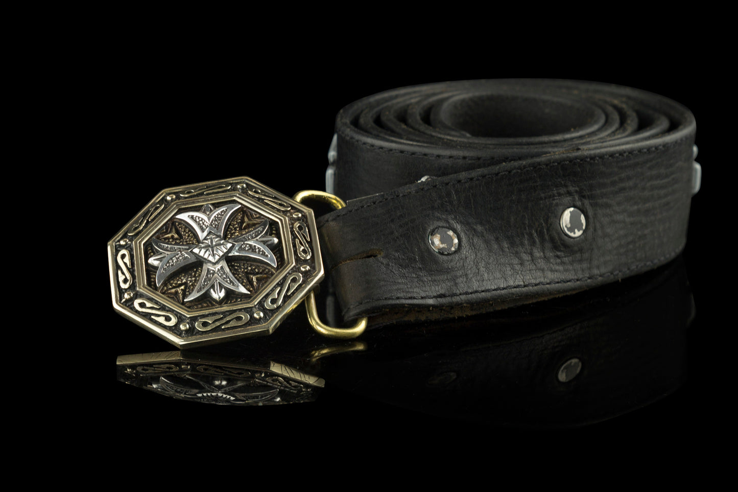 Maltese cross buckle jewelry bronze and  silver buckle Western belt buckle Medieval Cross