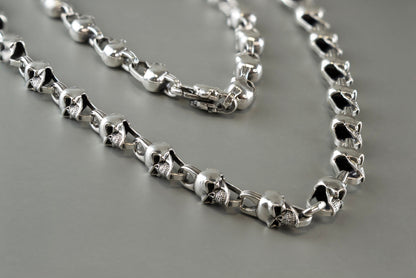 Skull chain Silver skull chain Skull jewelry Biker chain
