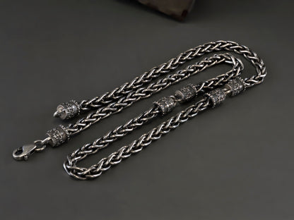 Sterling silver chain Men's necklace Fleur de lis chain Medieval style silver chain Fleur de lis jewelry