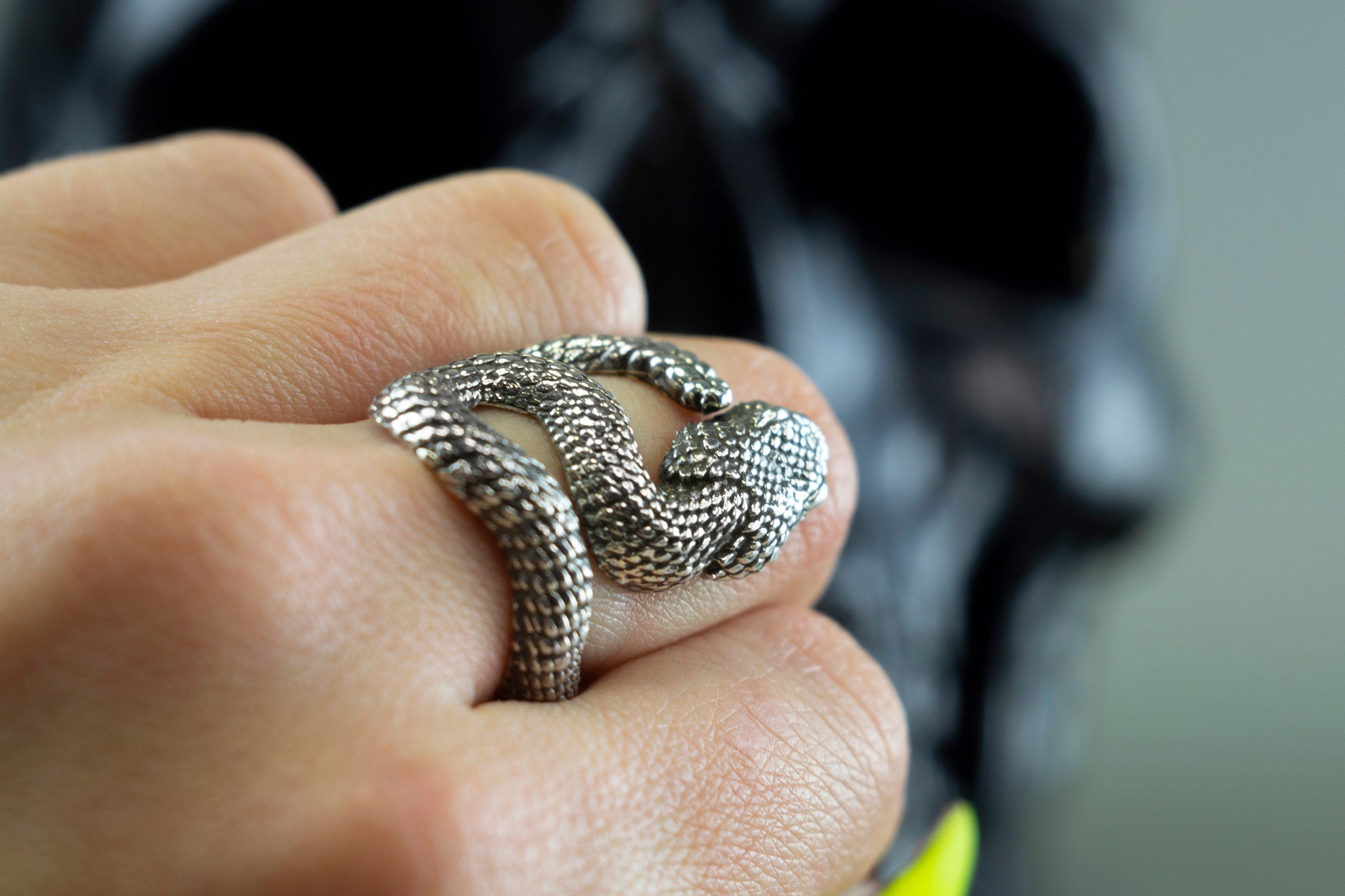 Snake ring Half fiinger women's ring Silver snake ring Python ring Adjustable women's ring