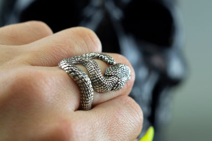 Snake ring Half fiinger women's ring Silver snake ring Python ring Adjustable women's ring