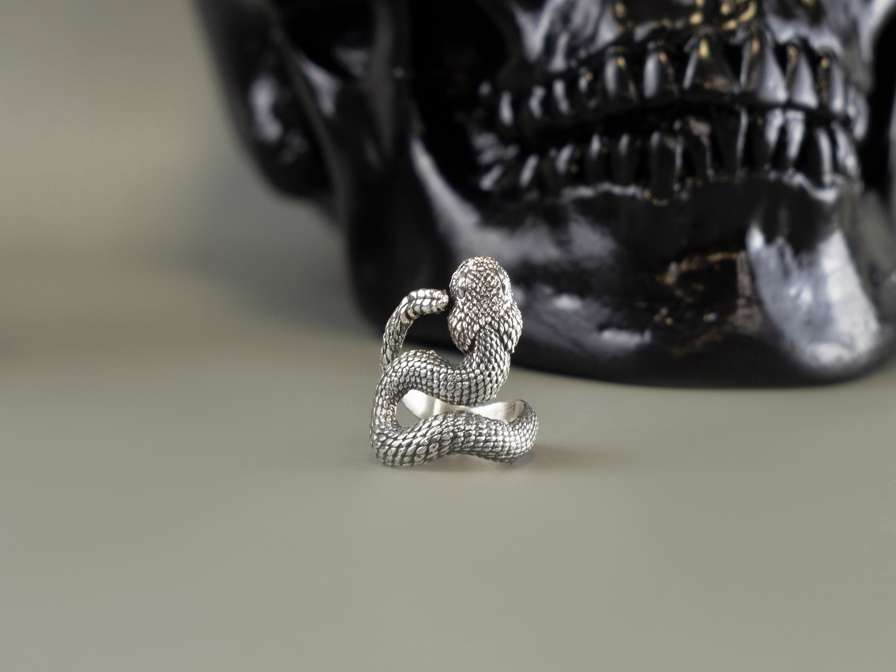 Snake ring Half fiinger women's ring Silver snake ring Python ring Adjustable women's ring