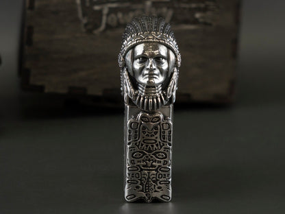 Silver lighter Indian Chief Zippo Lighter Motorcycle Indian Lighter Gift for biker
