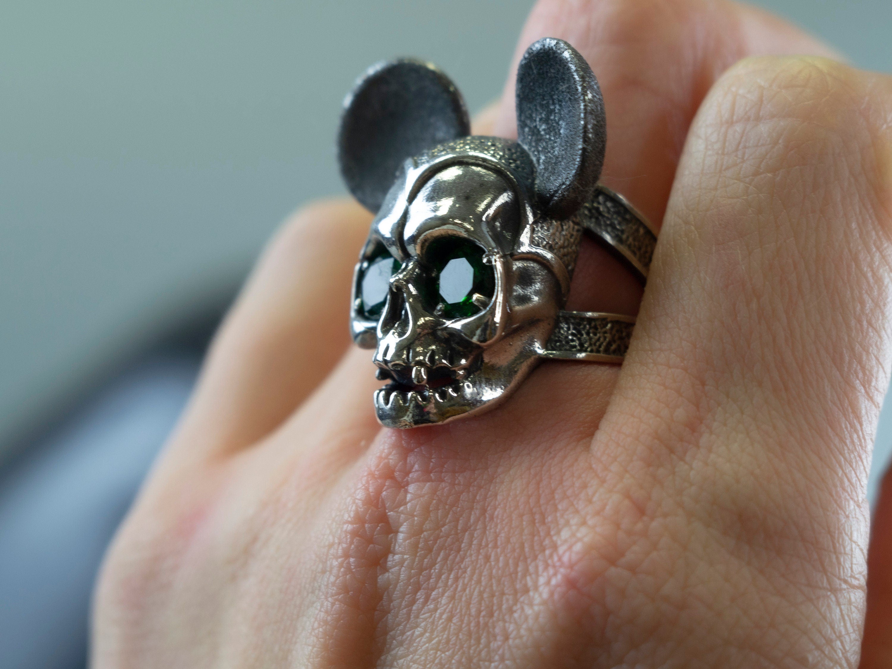 Mouse skull ring Women skull ring Movies jewelry ring  Skull gift for her