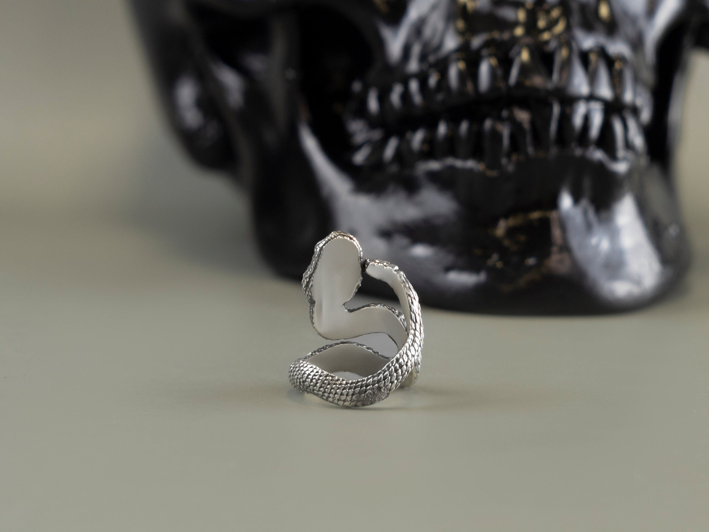 Snake ring Half fiinger women's ring Silver snake ring Python ring Adjustable women's ring