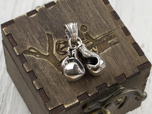 Silver boxing gloves pendant Silver Punch Boxing Glove