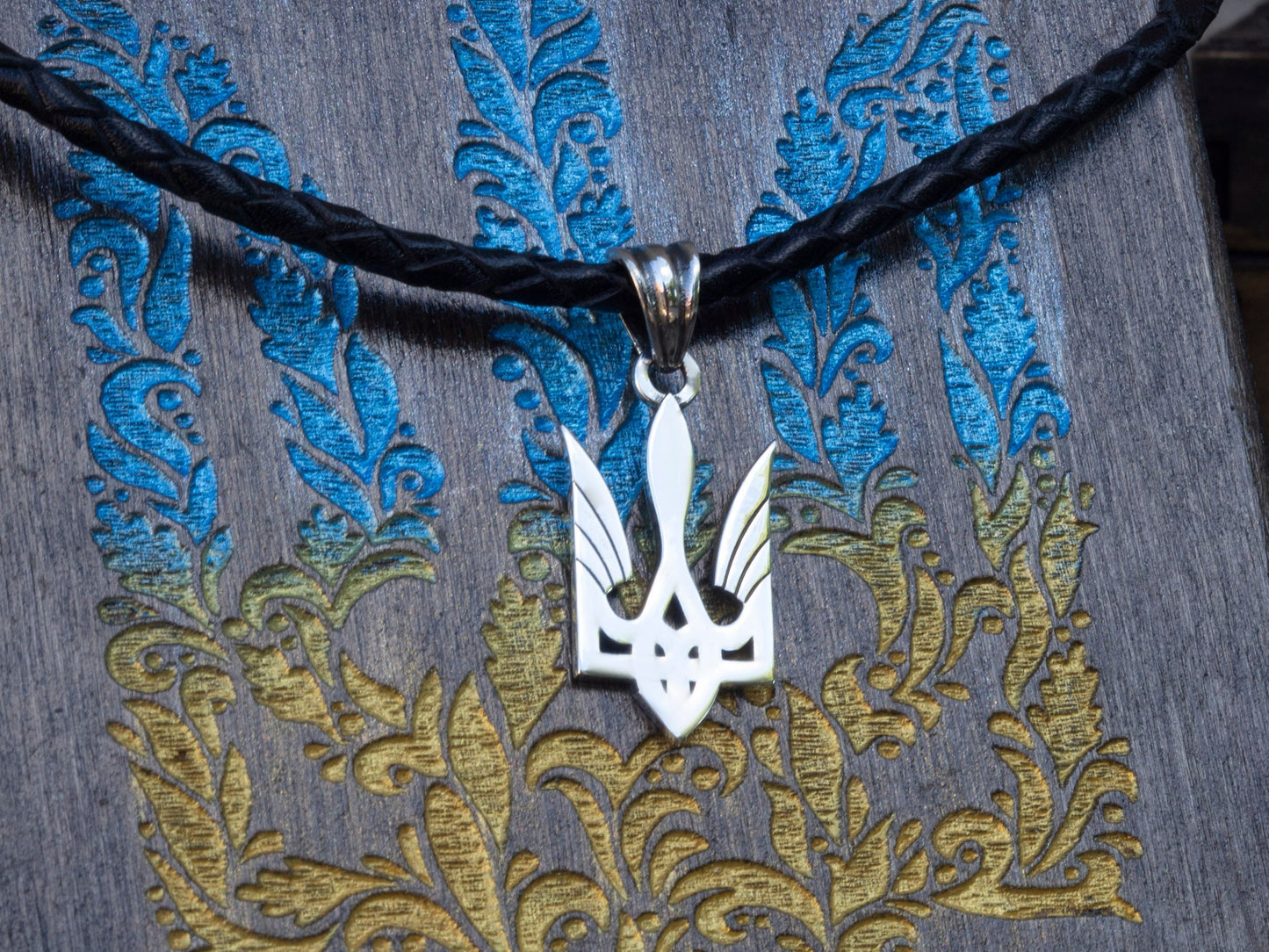 Trident pendant, Silver Ukrainian tryzub, Ukraine symbol Stand with Ukraine