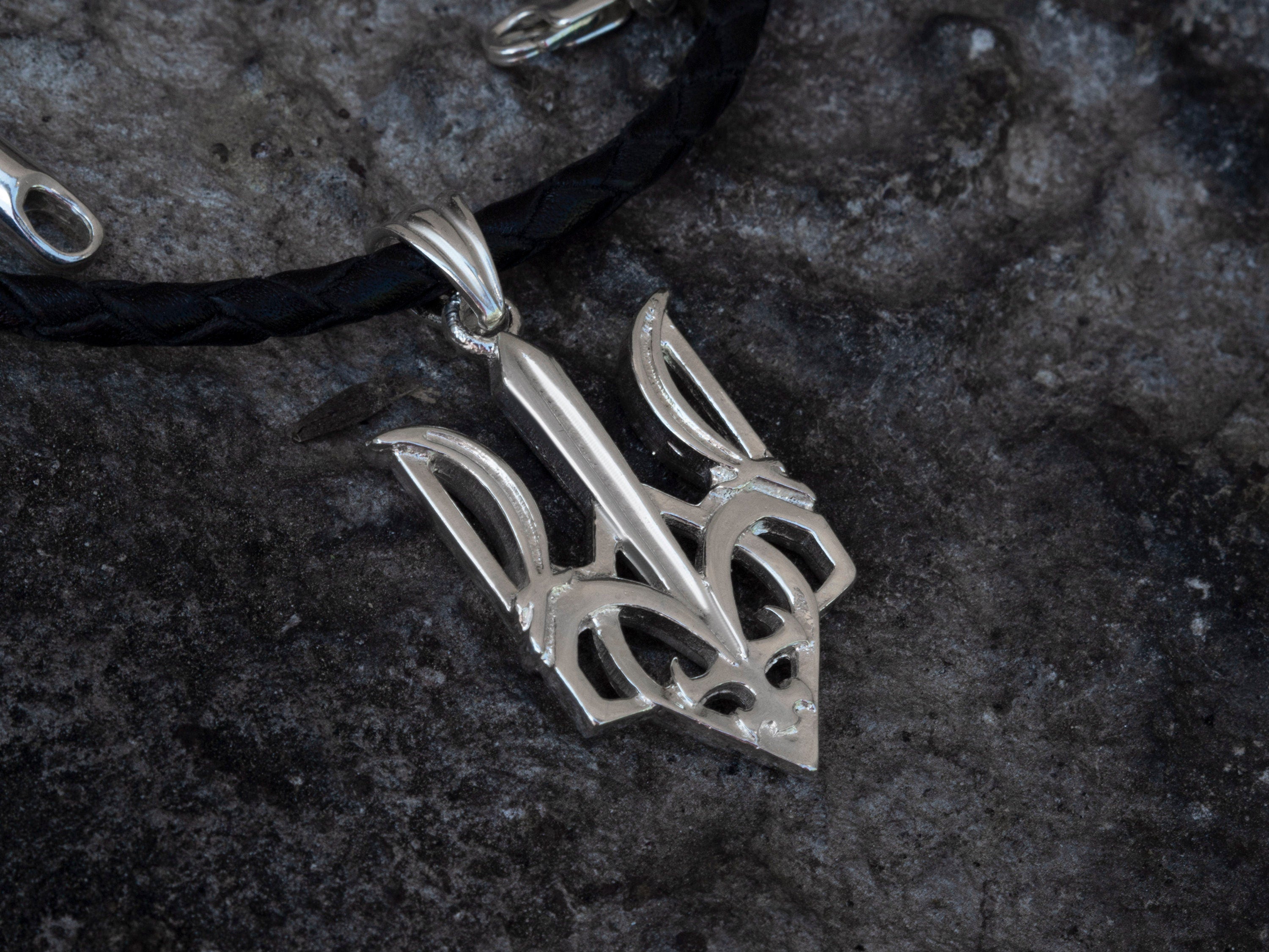 Trizub pendant Silver Trident Ukrainian Tryzub Pendant Ukrainian pendant with Ukrainian symbol