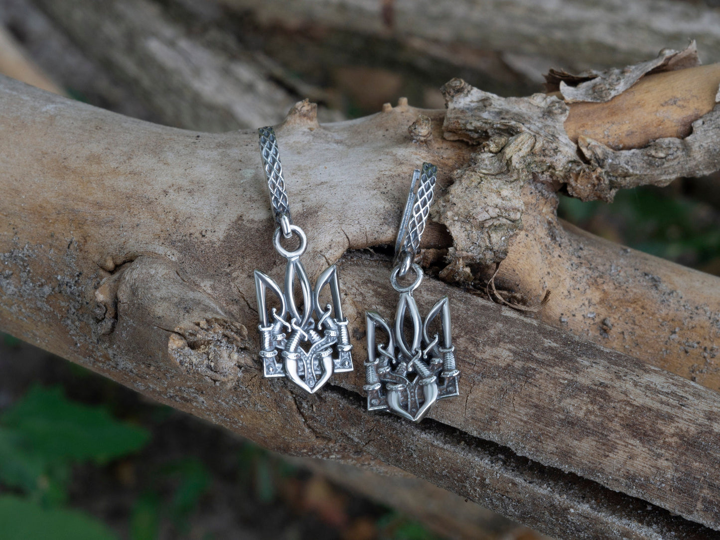Ukrainian earrings Silver trizub earrings Trident jewelry Freedom earrings
