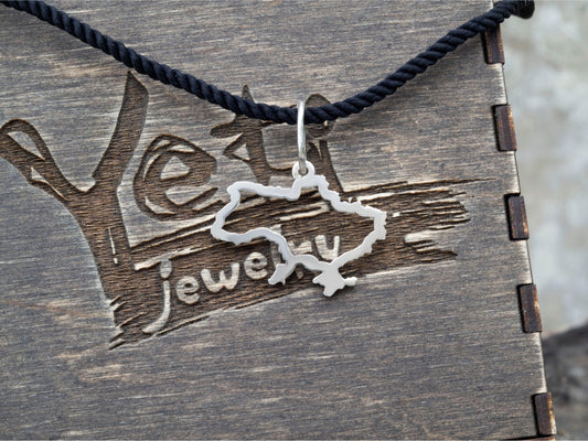 Ukraine pendant Silver Ukraine pendant  Ukraine map pendant Ukrainian symbols