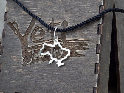 Ukraine pendant Silver Ukraine pendant  Ukraine map pendant Ukrainian symbols