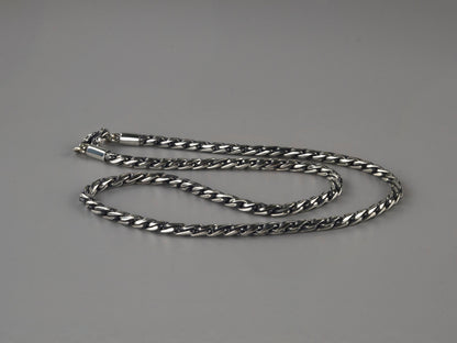 Handmade silver chain 5mm Foxtail nacklace Viking silver chain Oxidized chain