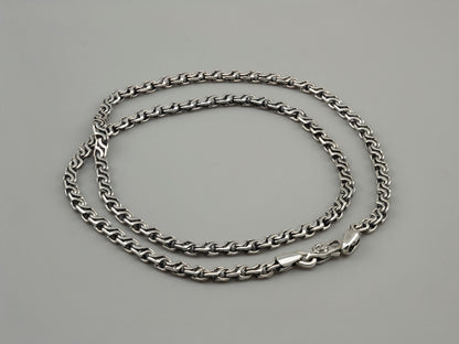 Silver chain  5mm 925 sterling silver Handmade chain Oxidized chain