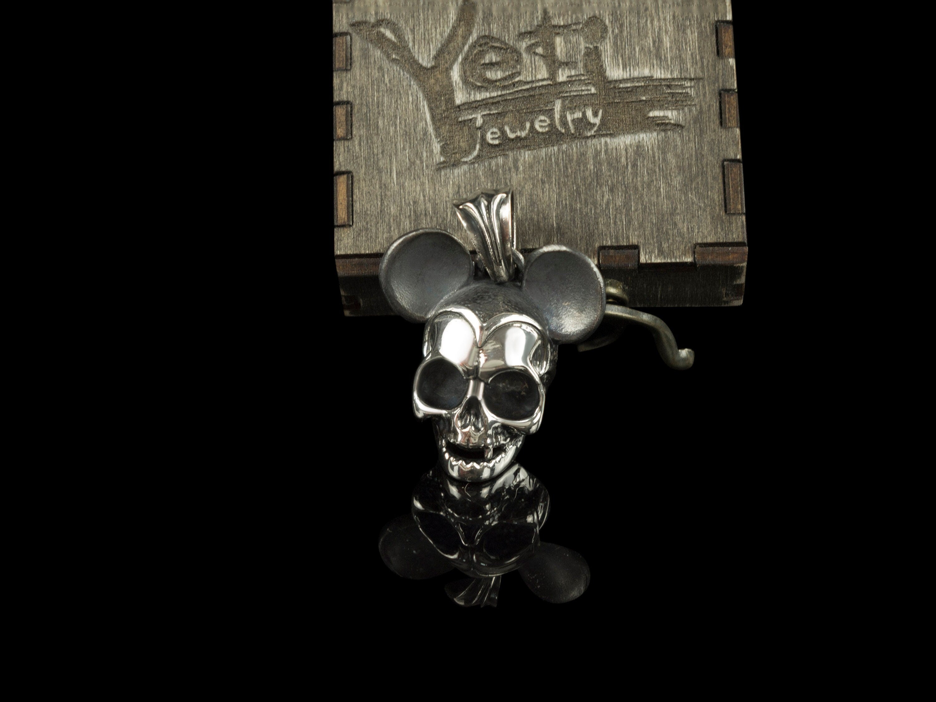 Mouse skull pendant Silver mouse Haloween jewelry Skull women's jewelry