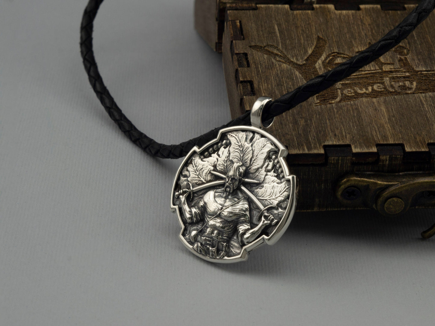 Ukrainian cossack Warrior pendant  Sterling silver 925 Cossack Warrior with two saber Cossack with swords Pendant with a prayer