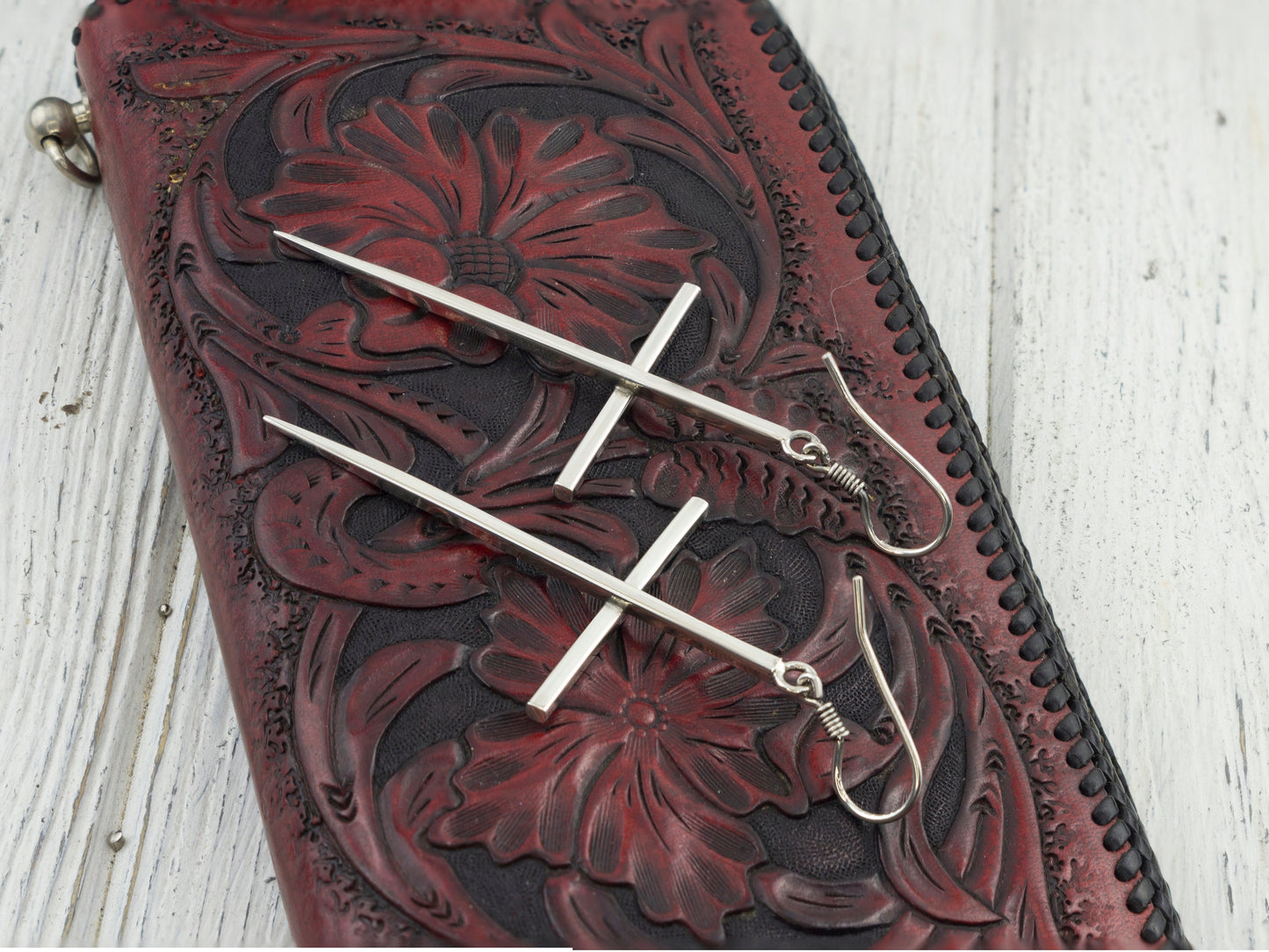 Large cross earrings Gothic earrings Jesus Christ