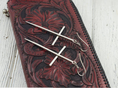 Large cross earrings Gothic earrings Jesus Christ
